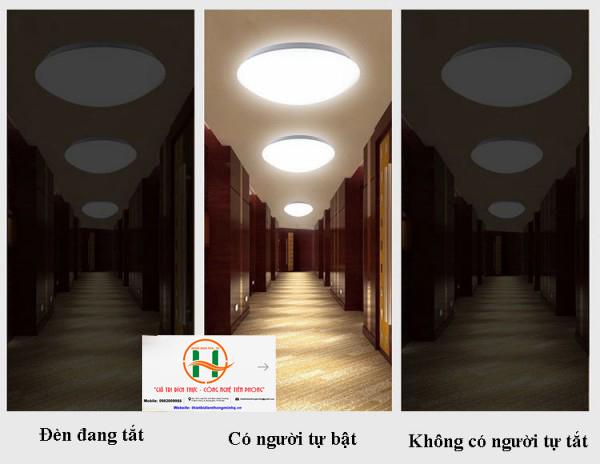 Đèn LED ốp trần có gắn cảm biến radar vi sóng